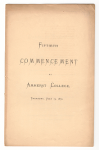 Amherst College Commencement program, 1871 July 13
