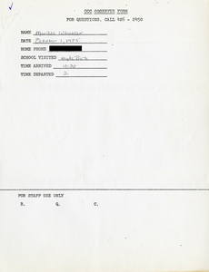 Citywide Coordinating Council daily monitoring report for Hyde Park High School by Marilee Wheeler, 1975 October 1