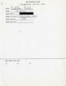 Citywide Coordinating Council daily monitoring report for Charlestown High School by Kathleen Field, 1975 October 6