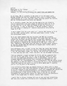 FY 1983 Funding prospects for Lowell Park and Commission