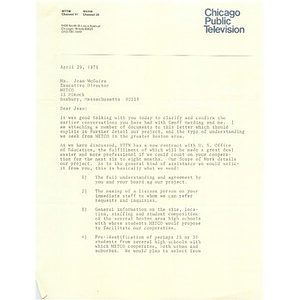 Letter, Jean McGuire, April 29, 1975.