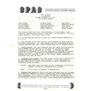 CPAC meeting November 30, 1977.