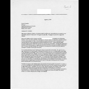 Letter from Ramon A. Alvarez to David Cortiella.