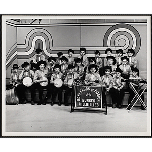 The Bunker Hillbillies pose for a group shot with their instruments