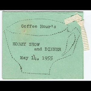 Menu for Coffee Hour's hobby show and dinner