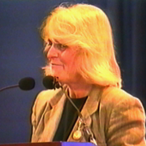 Vice President of Student Affairs Karen T. Rigg speaking at the dedication of the Curry Student Center