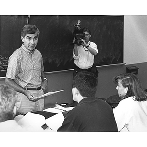 Former Massachusetts Governor Michael Dukakis teaches a political science class