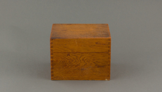 Wooden Recipe Box Containing Recipe Cards