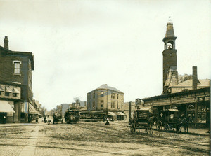 View of Inman Square, Cambridge, looking east
