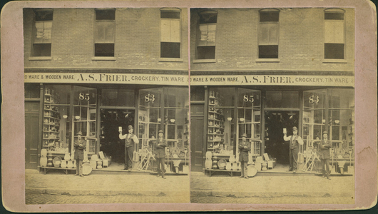 A.S. Frier, crockery, tin ware, & wooden ware, 83 & 85 Cambridge Street, Boston, Mass.