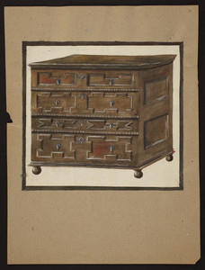 [Panelled chest of drawers.]