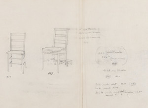 Pencil Sketch -- Side chairs and kneeler