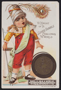 Trade card for Willimantic Thread, Willimantic Linen Co., Willimantic, Connecticut, undated