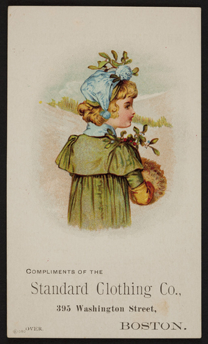 Trade card for Standard Clothing Co., 395 Washington Street, Boston, Mass., ca.1888