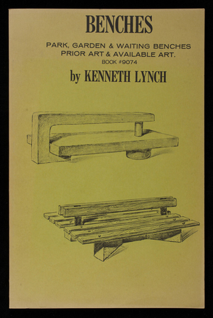 Benches, park, garden & waiting benches, prior art & available art, book #9074, 1st edition, by Kenneth Lynch, Kenneth Lynch & Sons, Inc., Wilton, Connecticut, published by Canterbury Publishing Co., Canterbury, Connecticut