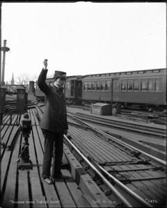 Trainman Giving "highball" Signal