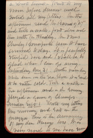 Thomas Lincoln Casey Notebook, July 1889-September 1889, 78, a short time. Went to my room before dinner