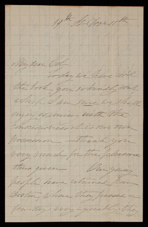 Alice W.Babock to Thomas Lincoln Casey, December 11, 1885