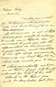 Letter from Marshall Bourinot to J. Peter Lesley