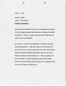 Memorandum from Mark H. McCormack to Robert E. Winn