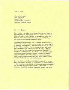 Letter from Mark H. McCormack to J. T. Trutter