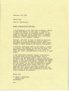 Memorandum from Rita M. Shackleton to David Rees