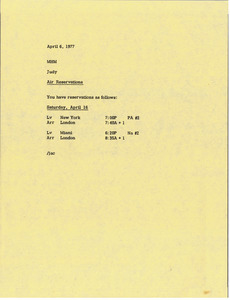 Memorandum from Judy Chilcote to Mark H. McCormack