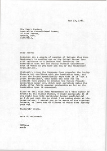 Letter from Mark H. McCormack to Kerry Packer