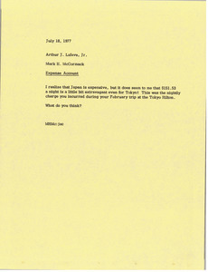 Memorandum from Mark H. McCormack to Arthur J. Lafave