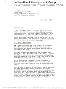 Letter from Mark H. McCormack to David R. Foster