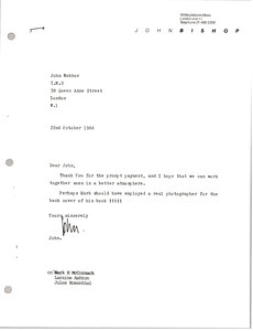 Letter from John Bishop to John Webber