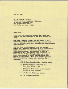 Letter from Mark H. McCormack to William L. Clayton