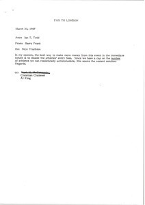 Fax from Barry Frank to Ian T. Todd