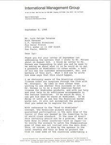 Letter from Mark H. McCormack to Luis Felipe Tavares