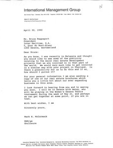 Letter from Mark H. McCormack to Bruce Rappaport