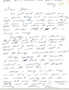 Letter from Ken Scudder to Gloria Xifaras Clark