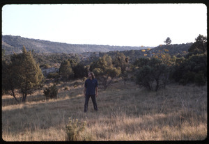 Man standing in an arid landscape