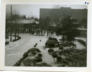 Snowy garden at Deoksu Palace