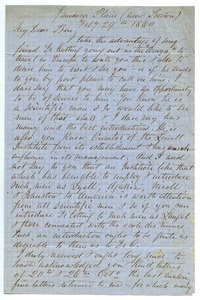 Letter from Joseph Lyman to Benjamin Smith Lyman