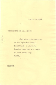 Memorandum from W. E. B. Du Bois to Walter Francis White