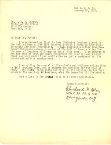 Letter from Cleveland G. Allen to W. E. B. Du Bois