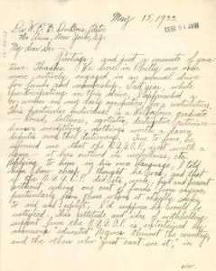 Letter from R. F. America to W. E. B. Du Bois