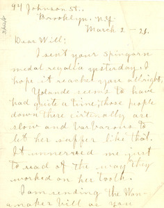 Letter from Nina Du Bois to W. E. B. Du Bois