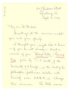 Letter from Joseph A. Jenkins, Jr. to W. E. B. Du Bois