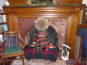 Merrick Public Library: fireplace