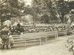 Joseph B. Ely addresses graduates and spectators during commencement