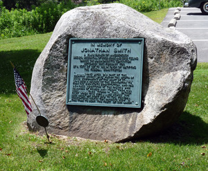 Jonathan Smith memorial plaque: view of the plaque and boulder