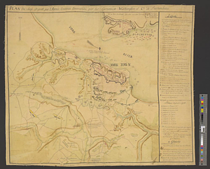 Plan du siége d'York par l'armée combinée commandée par les generaux Washington et Cte. de Rochambeau