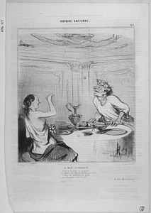 La mort d'Anacréon. Entre le fromage et la poire, Ce chantre des amours folâtrait après boire, Lorsqu'un malencontreux pépin Lui fit perdre le goût du pain. (Bossuet, Oeuvres badine.)