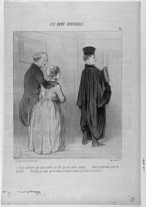 - Dire pourtant que nous avons un fils qui est enfin avocat.... voilà un honneur pour la famille.... Adolphe, je veux que tu restes costumé comme ça toute la journée!....